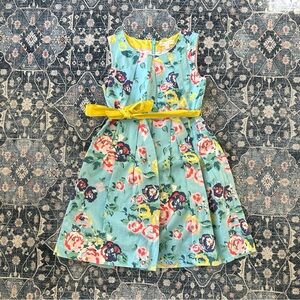 Mini Boden Floral Party Dress - Size 7/8